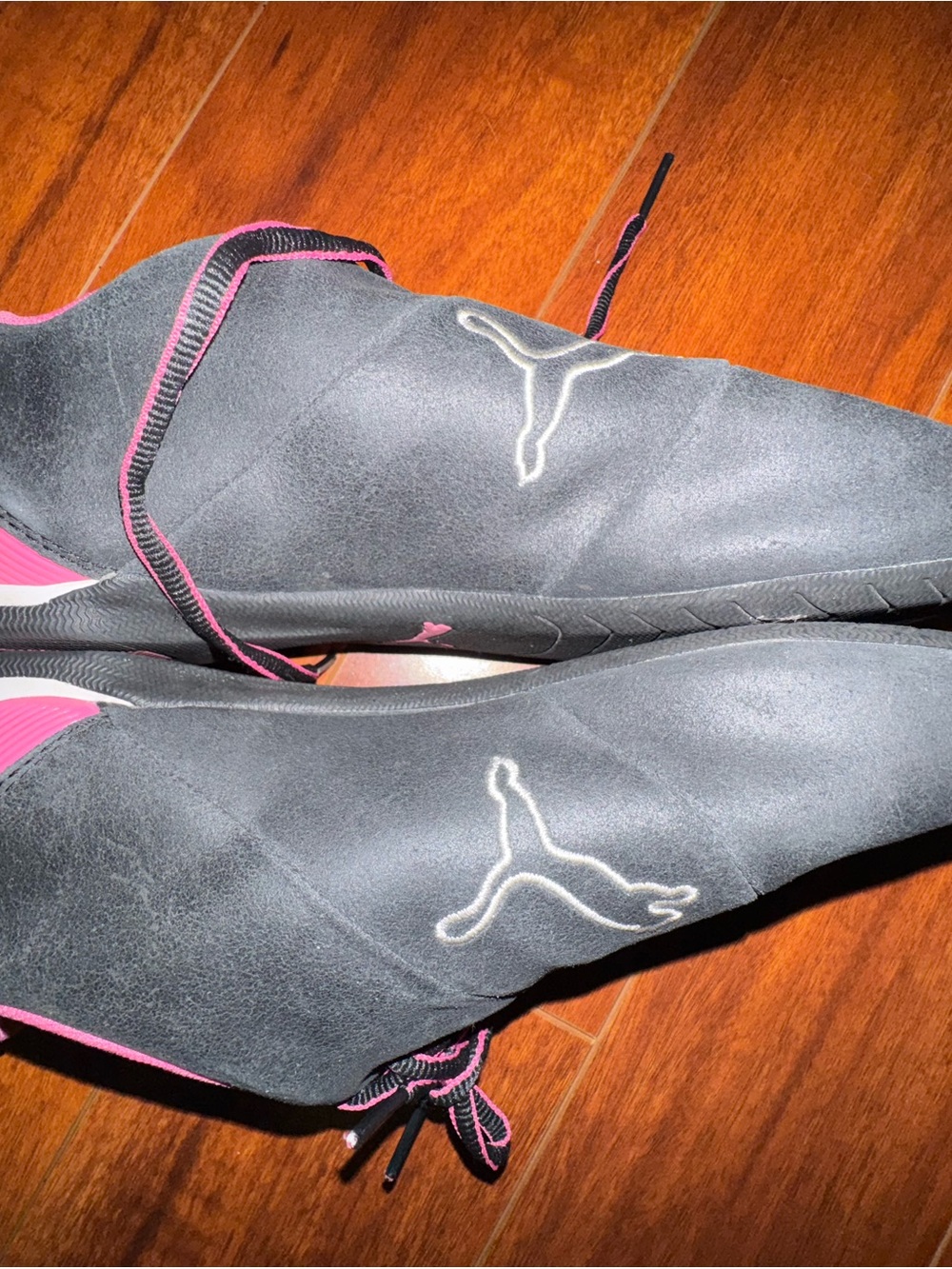 Puma Black Trainers with Pink Accents and Silver Detailing - Picture 5 of 8